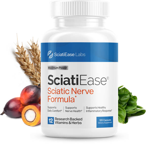 SciatiEase Supplement Bottle and Ingredients