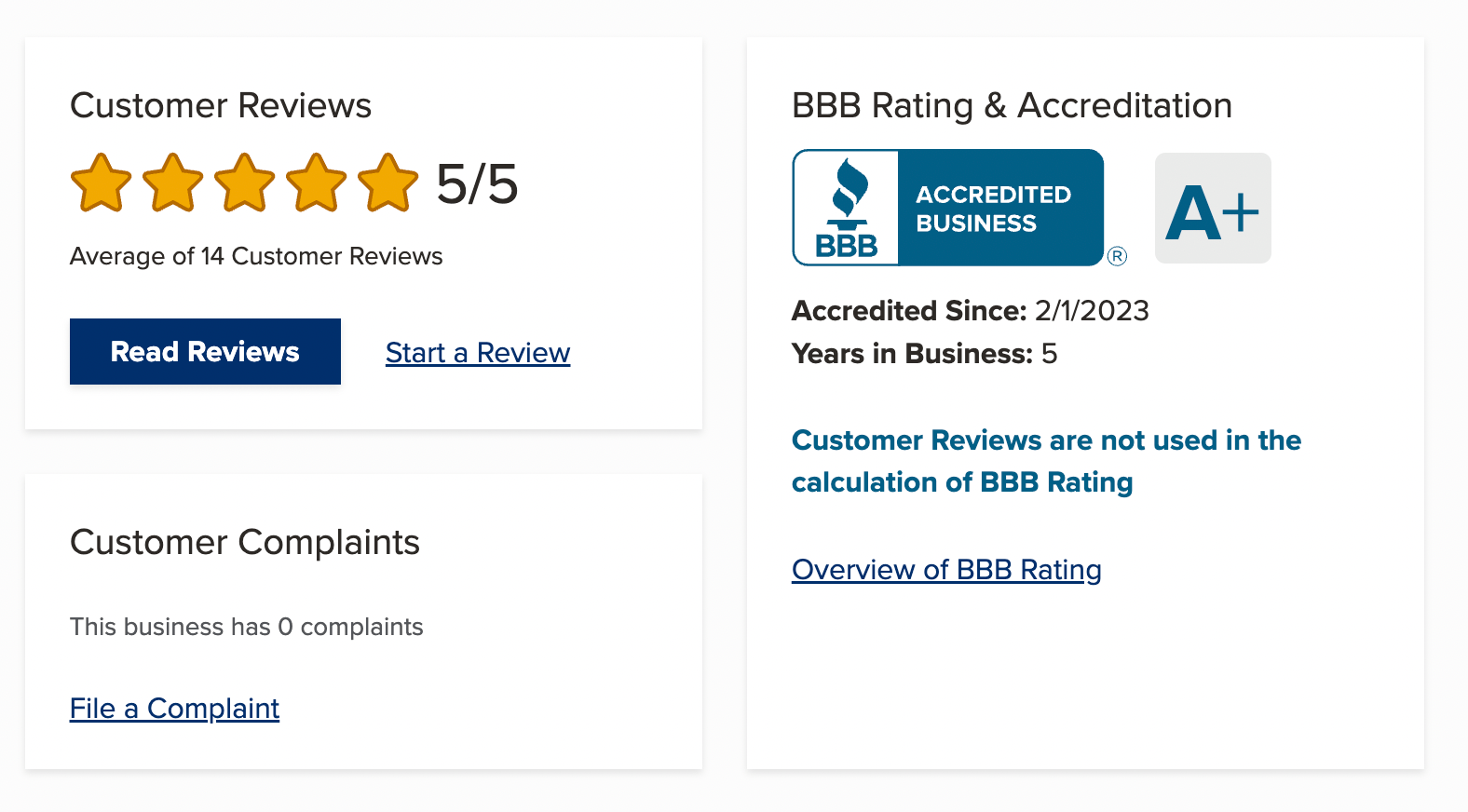 Carshield Better Business Bureau Rating SciatiEase